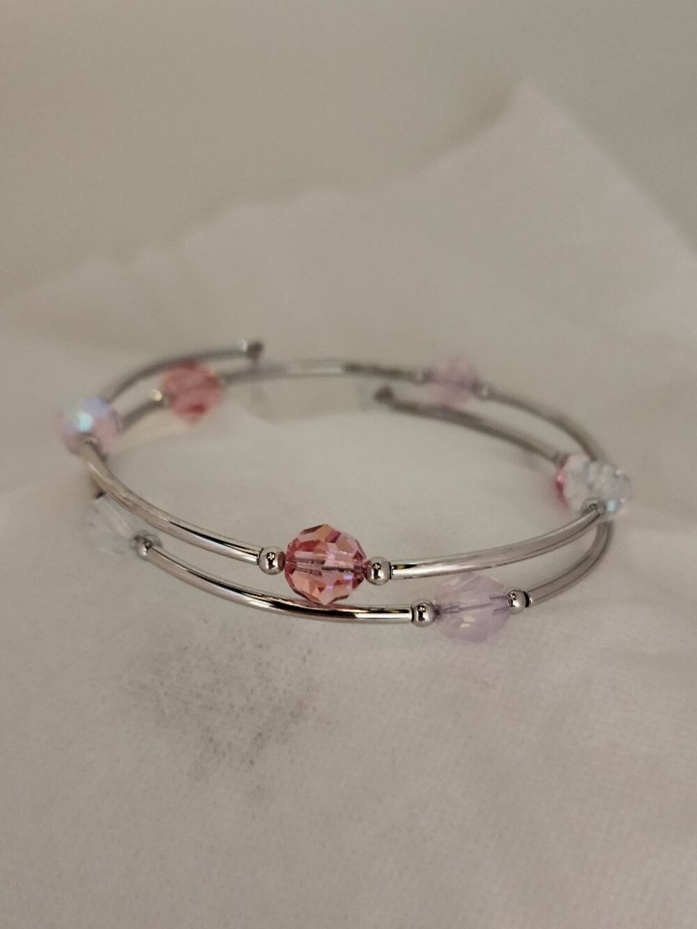 Touchstone Crystal Wind Up Bracelet Pink